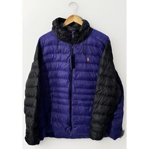NWT Women's Polo Ralph Lauren Purple Quilted Hooded Puffer Jacket Plus Sz 3X New